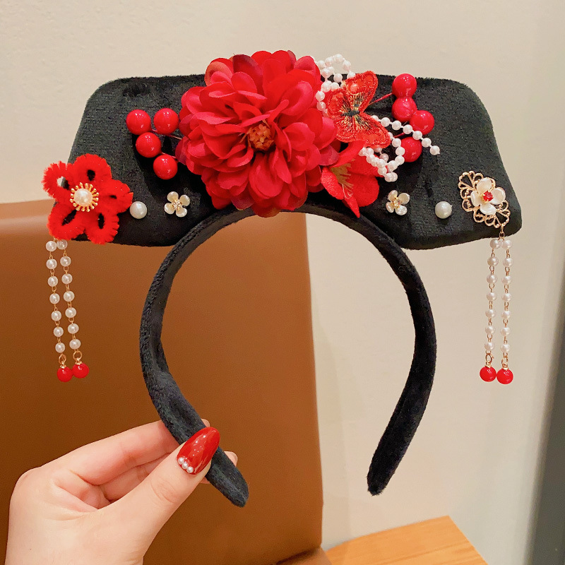 Gege Headband Palace Style Noble People Table Runner Headband Zhen Yi Chuan Lady Concubine Hairpin Adult Funny Headwear for Face Wash