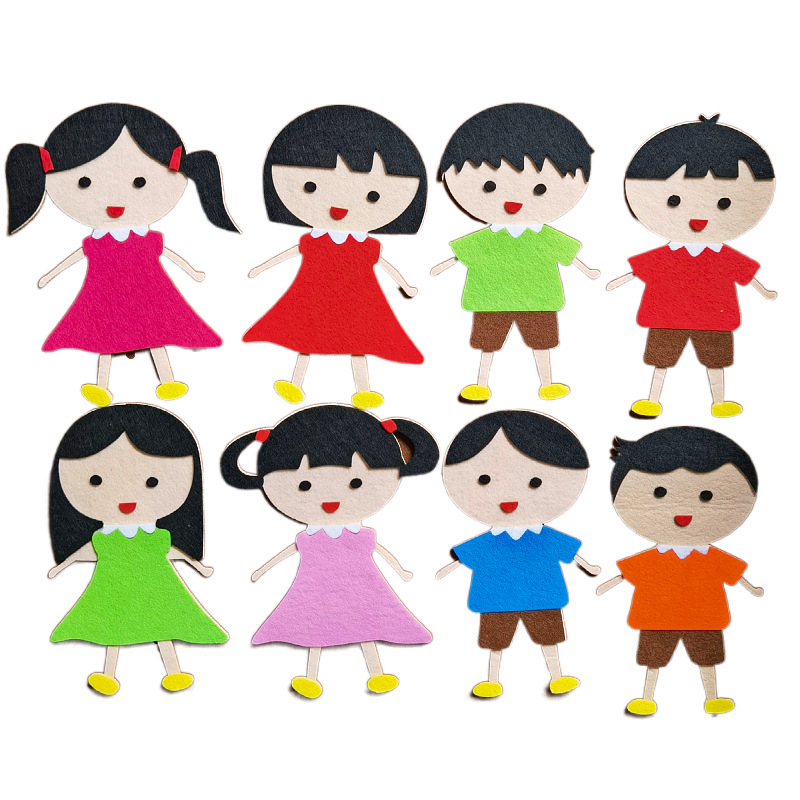 小学幼儿园卡通人物墙贴男孩女孩黑板报装饰环创材料