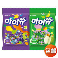 韩国进口CROWN克丽安苹果葡萄桃子味果味软糖韩式休闲零食小吃