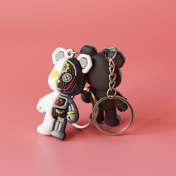 Three-Dimensional Anatomy Mechanical Little Bear Doll Keychain Little Hero Violent Bear Backpack Schoolbag Pendant Promotional Gift