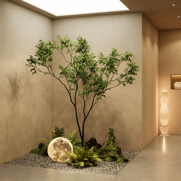 森空间仿真绿植装饰微景观别墅室内角落造景榕树软装搭配植物假树