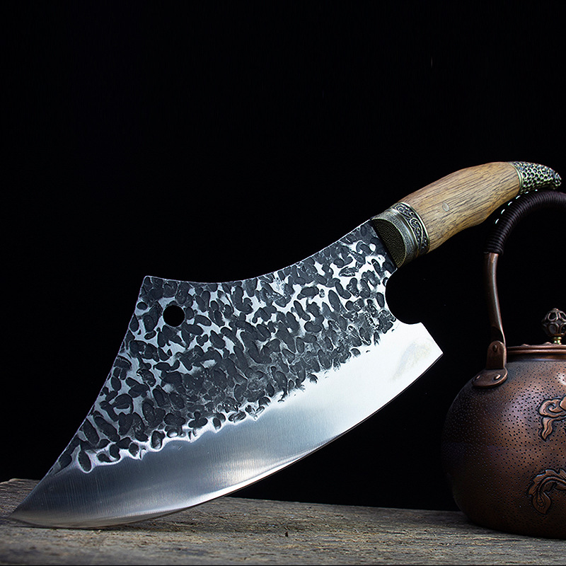 龙泉菜刀家用斩切两用刀斩骨刀锻打切菜刀中式厨师专用刀具批发