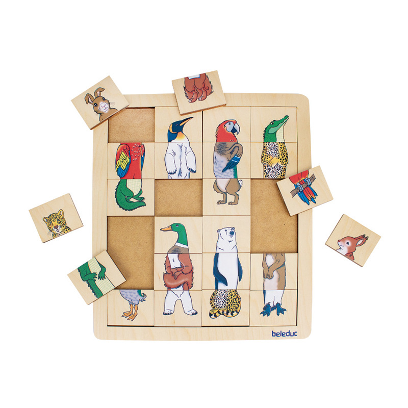 贝乐多匹配拼图孩子们奇幻角色动物王国怪物精灵儿童益智木质玩具