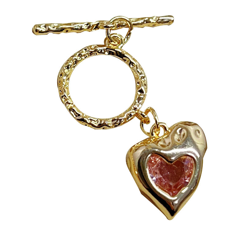 DIY Accessories Pink Peach Heart OT Buckle Set Irregular Buckle Necklace Closing Buckle Pendant Bracelet Clasp