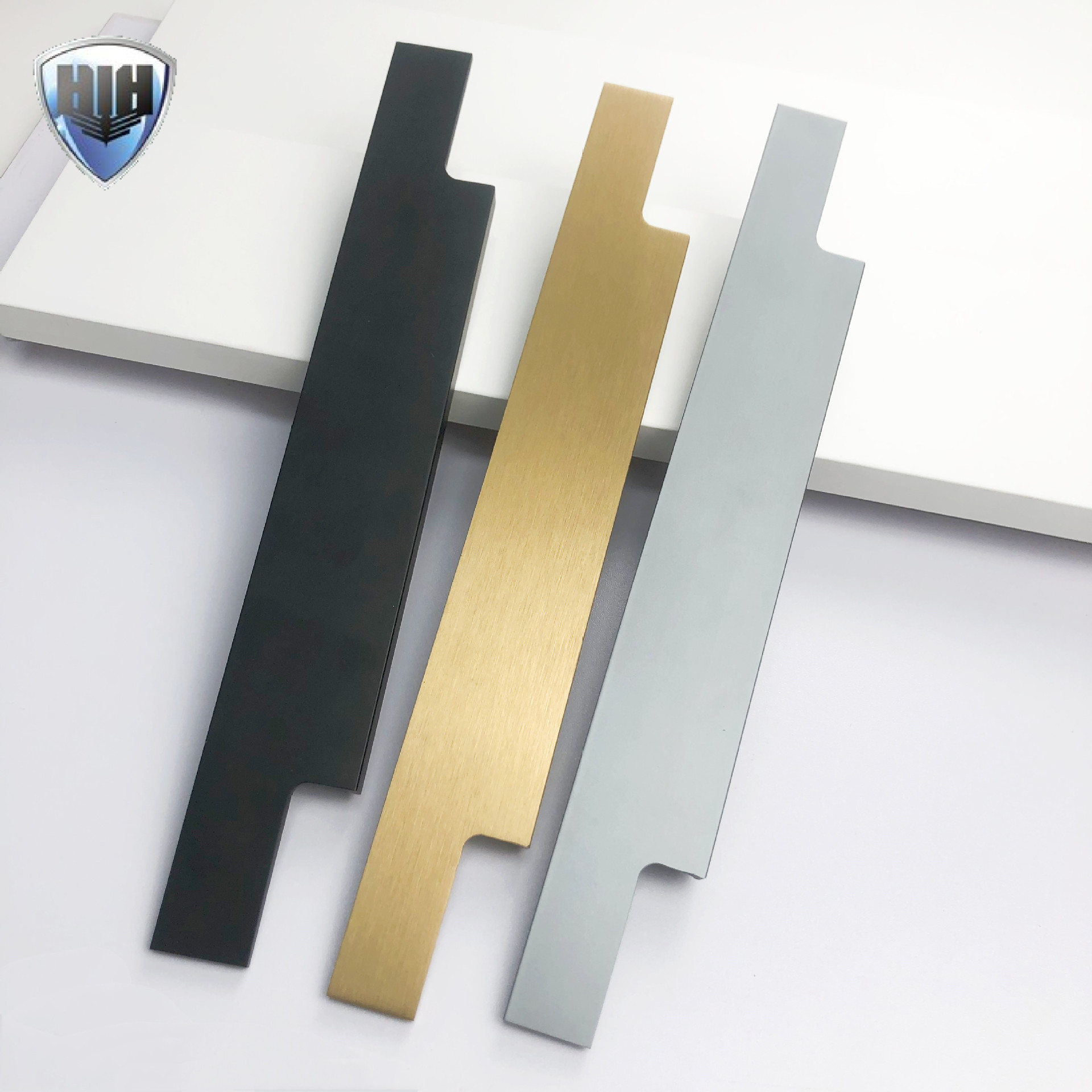 拇指f款隐形封边拉手橱柜门衣柜门通顶把手免开槽黑色抽屉拉手