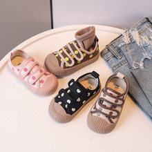 JPF23036春季新款儿童帆布鞋女童波点韩版布鞋中小童软底布鞋批发
