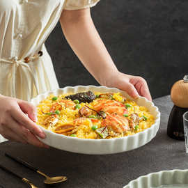 微波炉陶瓷烤盘芝士焗饭盘家用烤箱碗烘焙加厚耐热披萨亚马逊热销
