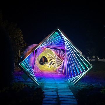 商业街街道亮化时光走廊景观亮化户外亮化产品3d立体造型灯图案灯