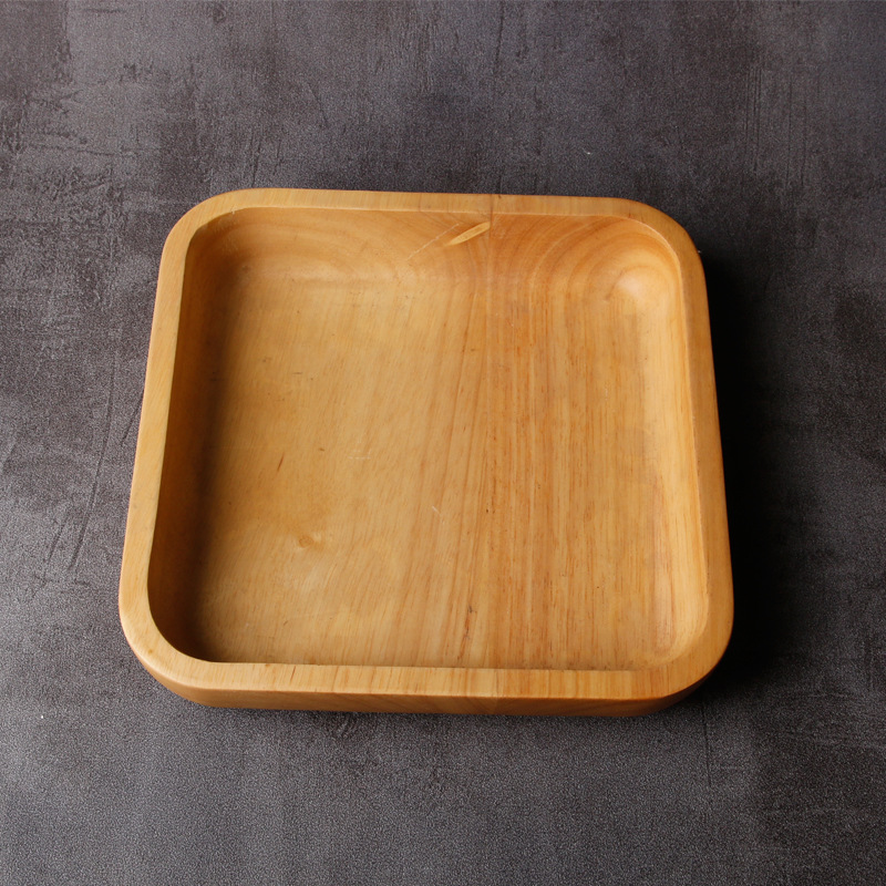 创意榉木干果盘子日式五格零食分格糖果盘客厅瓜果盒可加印logo