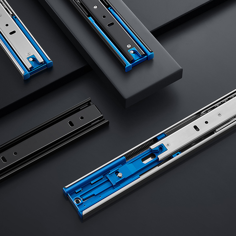 higold/悍高 抽屉轨道三节轨加厚 阻尼缓冲静音导轨五金配件滑轨