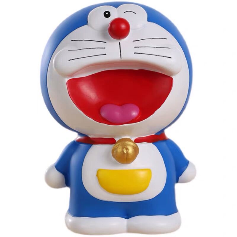 哆啦a梦机器猫摔不坏石膏娃娃白胚公仔 搪胶陶瓷彩绘儿童涂色钱罐