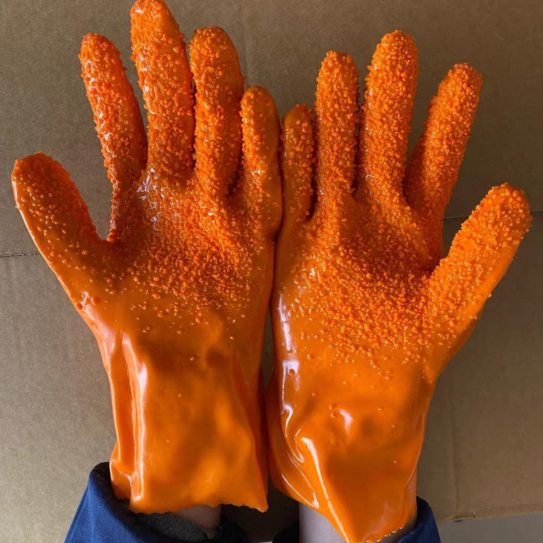 东兴911耐油止滑手套 浸塑手套 工业橡胶劳保手套 耐磨耐酸碱