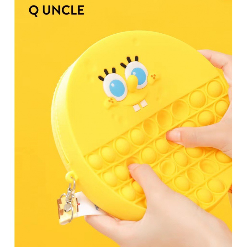 Sponge Baby Silicone Crossbody Silicone Bag Creative Cartoon Student Decompression Storage Coin Purse Childlike Cute Toy