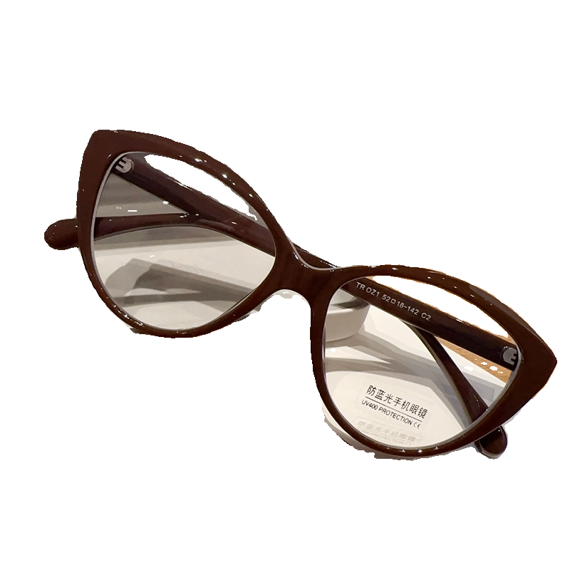 复古玳瑁色猫眼近视眼镜可配度数防蓝光平光黑框时髦素颜女方圆脸