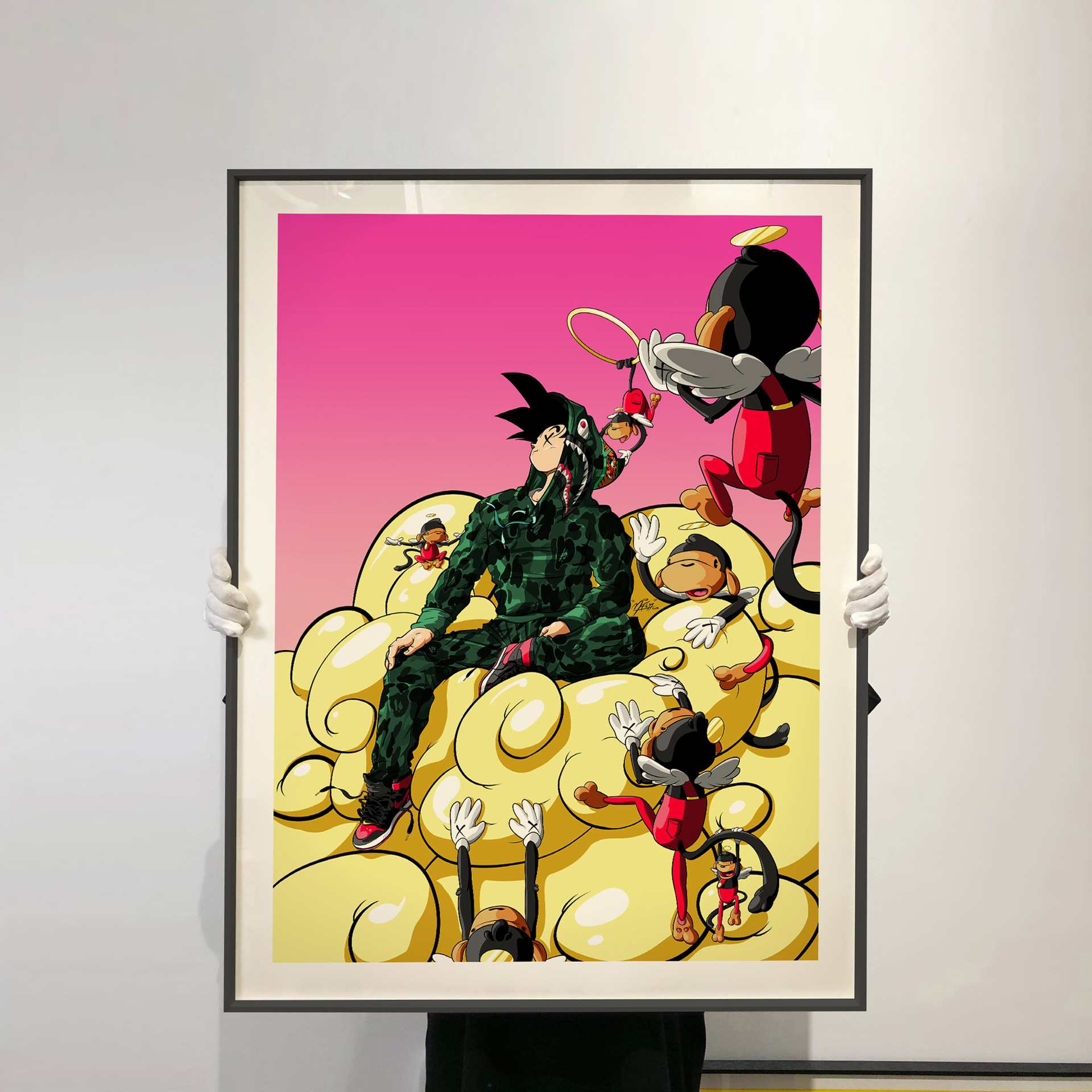 kaws孙悟空七龙珠科幻潮流装饰画大幅客厅挂画潮牌动漫卡通壁画