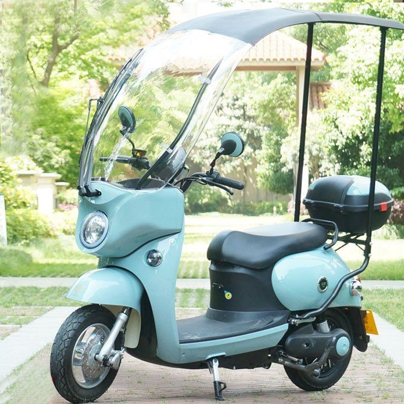 电动车双人带棚电动车遮雨棚电瓶车电动摩托车成人踏板两轮车电摩