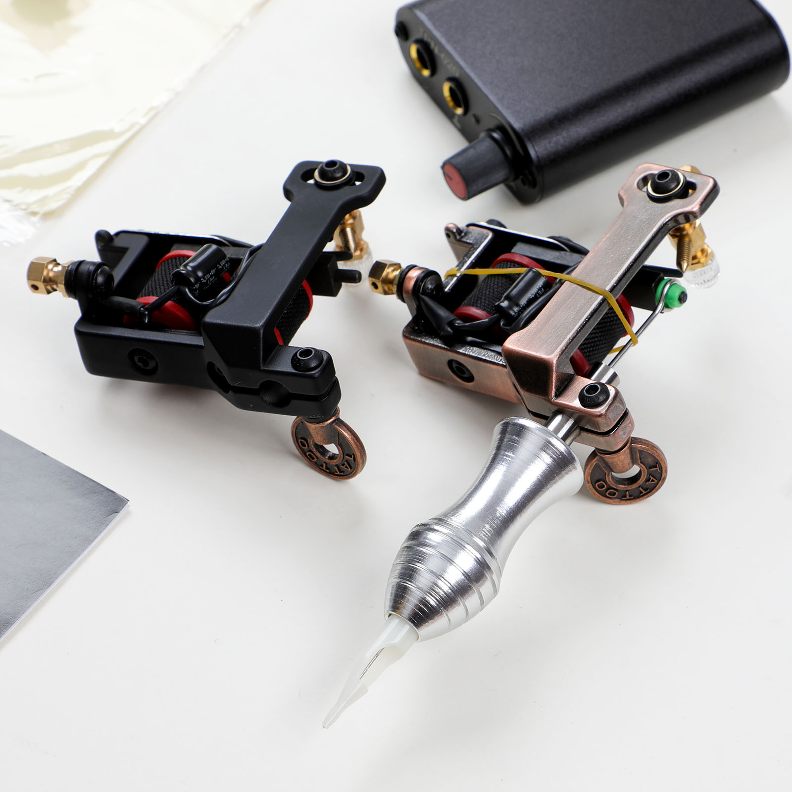 绣龙新款纹身机套装专业双机线圈纹身机割线打雾全套刺青纹身器材