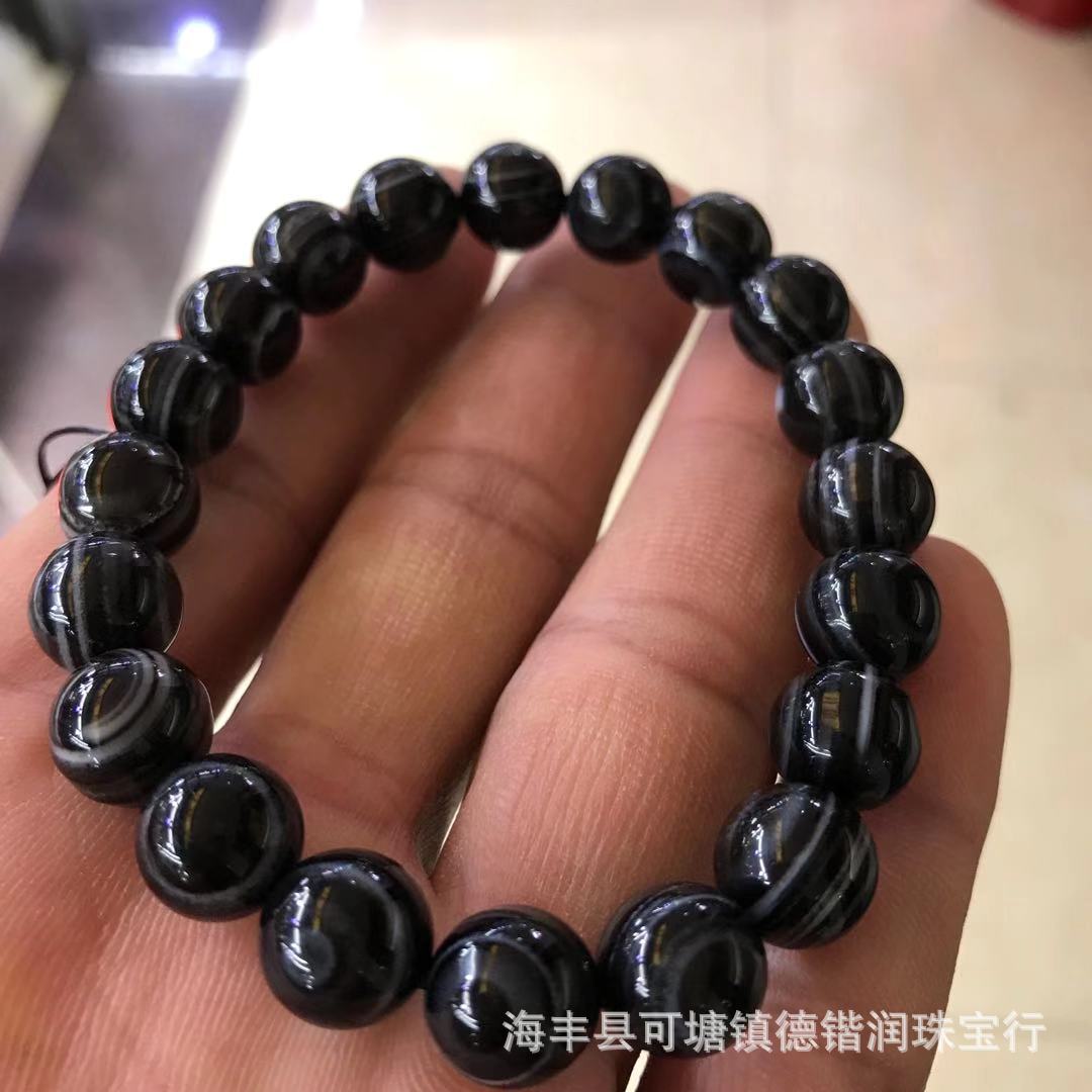 天眼玛瑙手链 天眼圆珠单圈手串 男女款 天眼石手链手饰品批发
