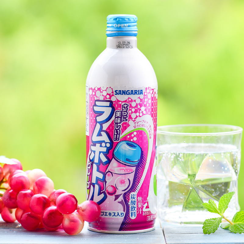 日本本土sangaria三佳利波子汽水新加利亚碳酸饮料500ml 现货