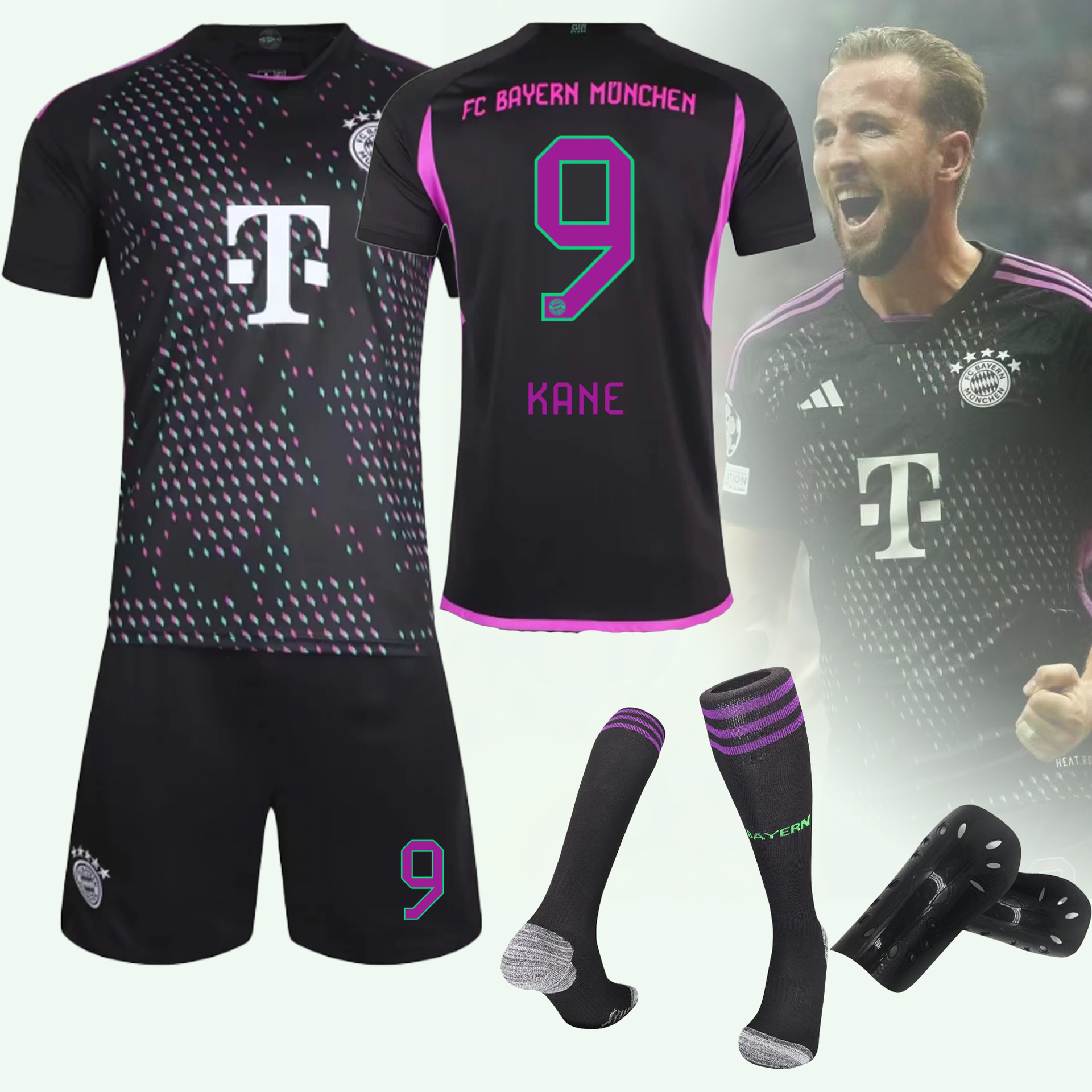 23/24 拜仁客场新款球衣儿童成人运动套装男女足球服-阿里巴巴