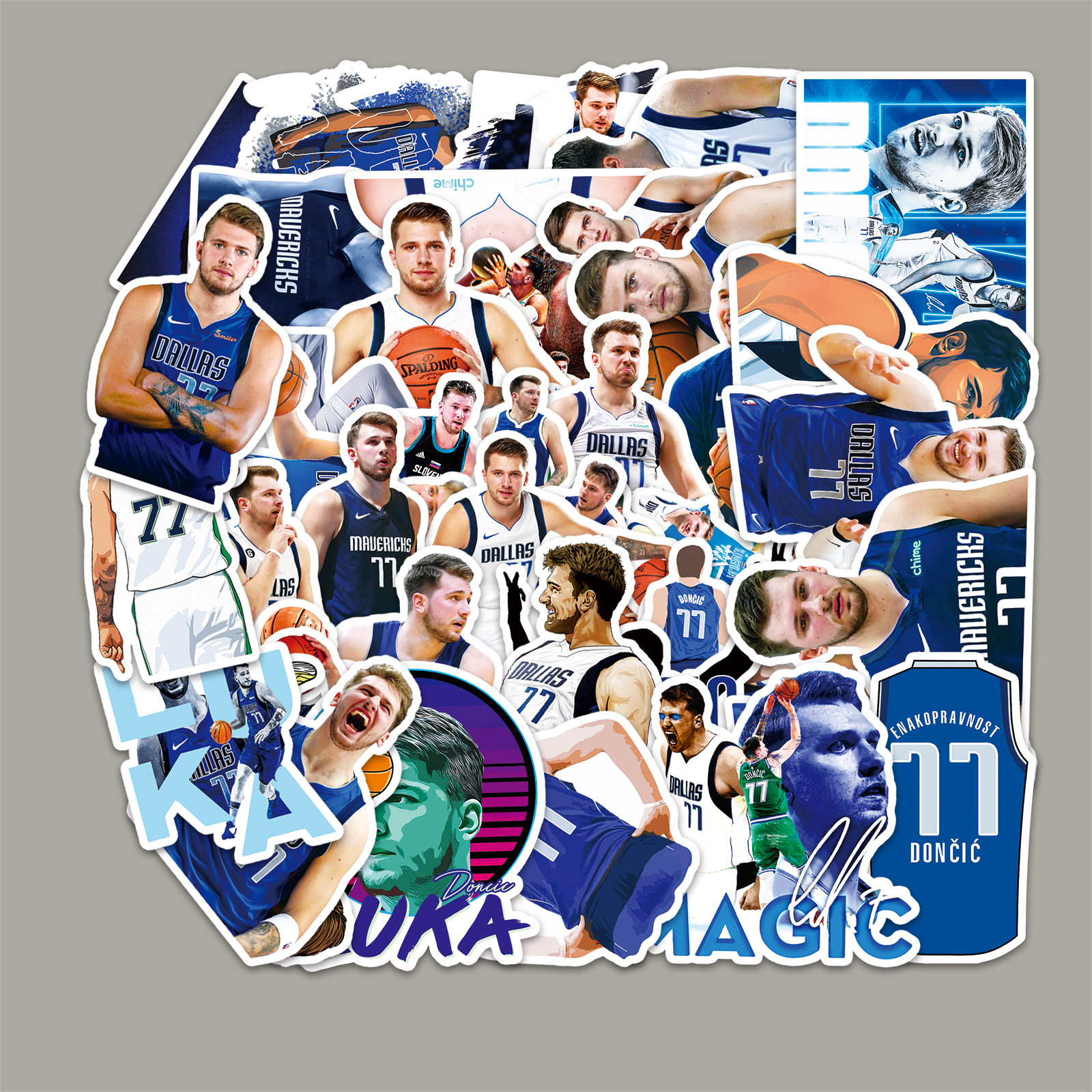 50张nba篮球球星东契奇diy笔记本行李箱手账本贴纸防水文具小礼品