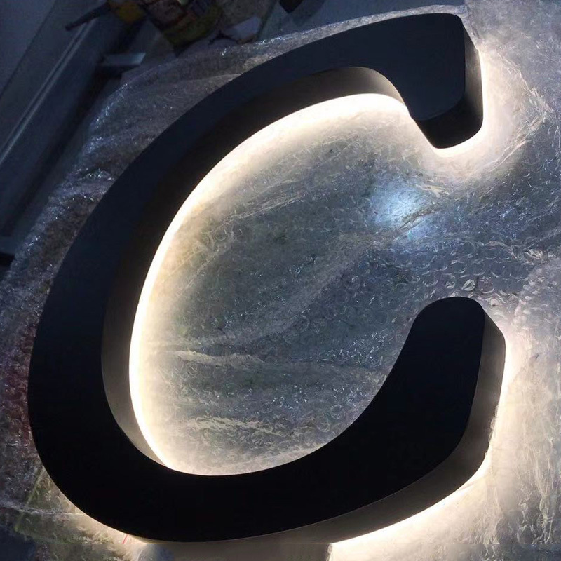 标识工厂定制背发光字 门头亚克力水晶背发光字实体工厂加工制作