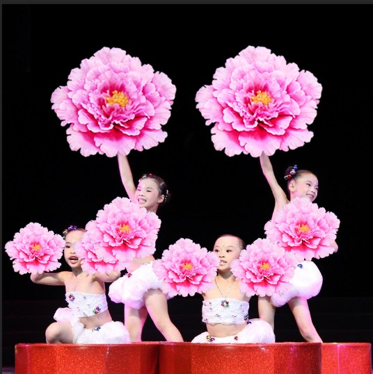 舞蹈道具手拿花跳舞表演手花牡丹花伞幼儿儿童演出广场舞手持花朵
