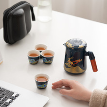日式旅行茶具套装家用轻奢便携式快客杯户外功夫茶杯泡茶茶壶带把