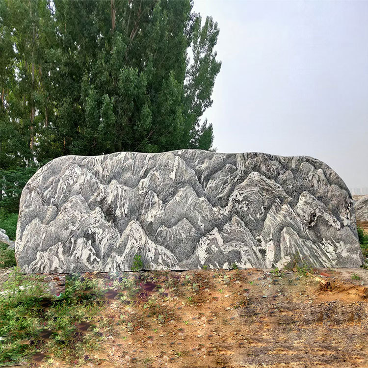 泰山石大型风景石庭院自然石园林户外村牌雪浪石刻字公园假山石