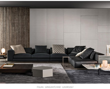 意式简约现代弧形布艺沙发北欧轻奢大户型转角异型样板房L型组合