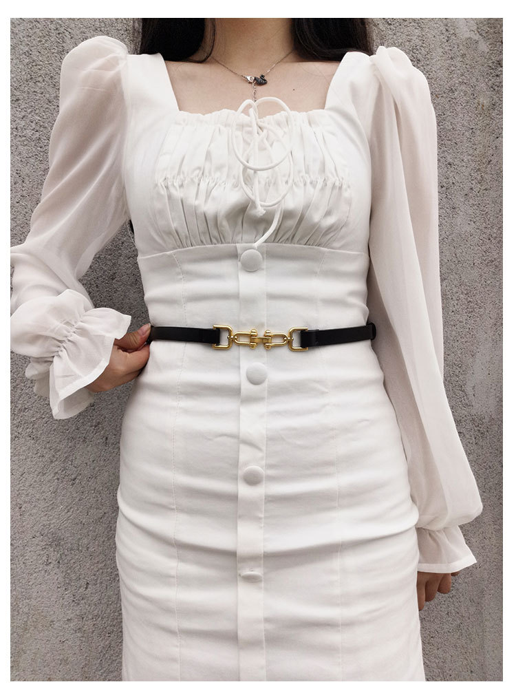 真皮女细腰带装饰衬衫腰封配裙子西装外套收腰简约百搭ins风皮带