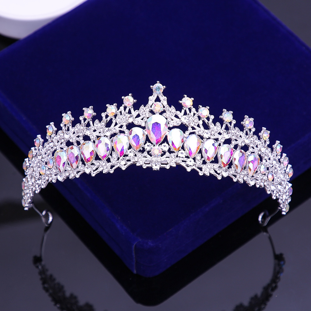 Bridal Headdress European Wedding Dress Bridal Crown Birthday Ball All-Match Crystal Crown Alloy Rhinestone Hair Accessories