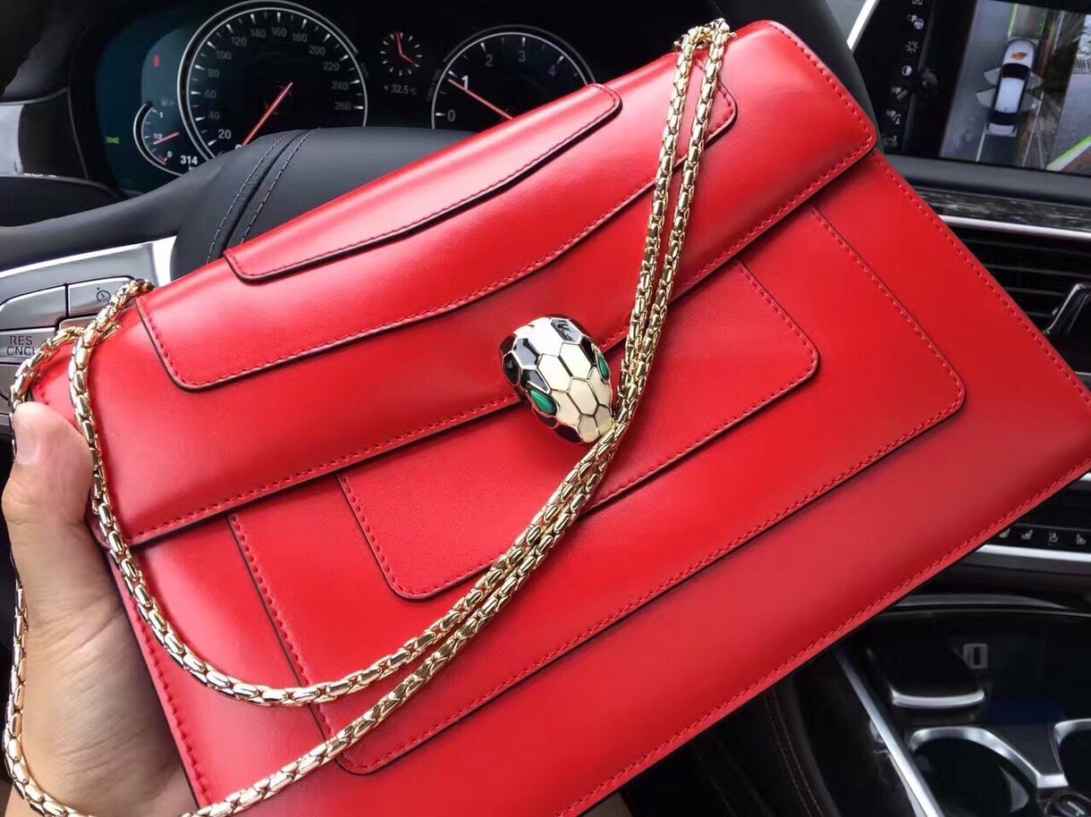 包邮经典珐琅蛇头女包包外贸原厂真皮女包链条单肩斜挎女包翻盖包