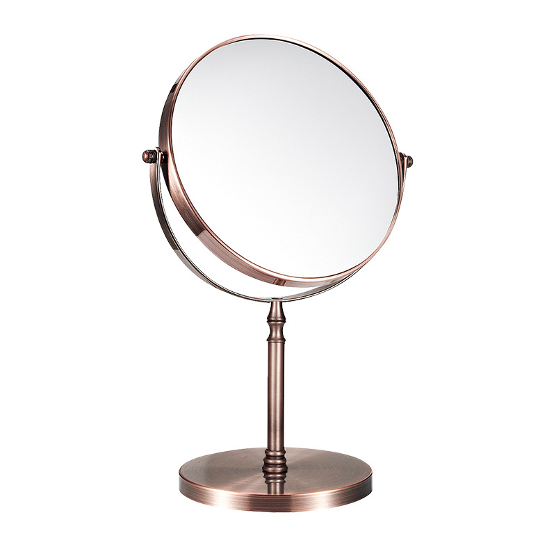 european-style hd desktop makeup mirror metal mirror dressing mirror double-sided mirror magnifying glass beauty mirror enlarged desktop