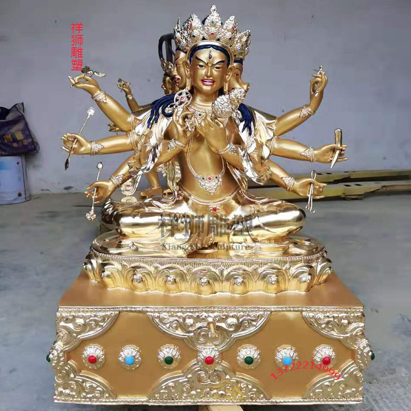 祥狮纯铜贴金光明佛母 聚光佛母佛像居家摆件1米-阿里巴巴