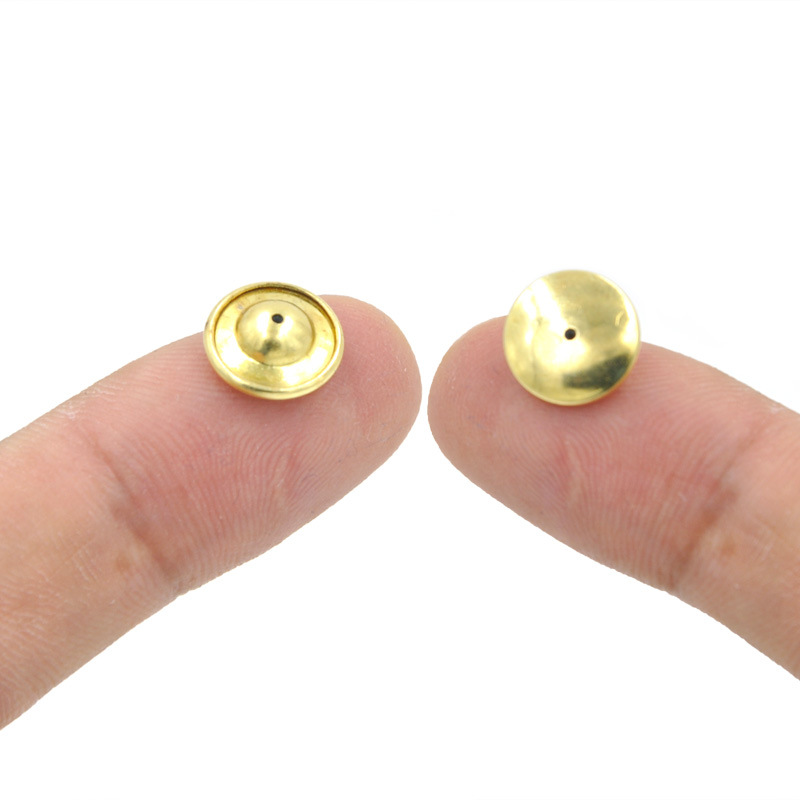Copper Frisbee Earplug UFO UFO Shape Earrings Back Plug Metal Anti-Allergy Anti-Drop Earrings Back Plug Ornament Accessories