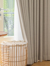 遮光窗帘卧室客厅2023新款米色北欧风现代简约加厚隔热仿羊绒