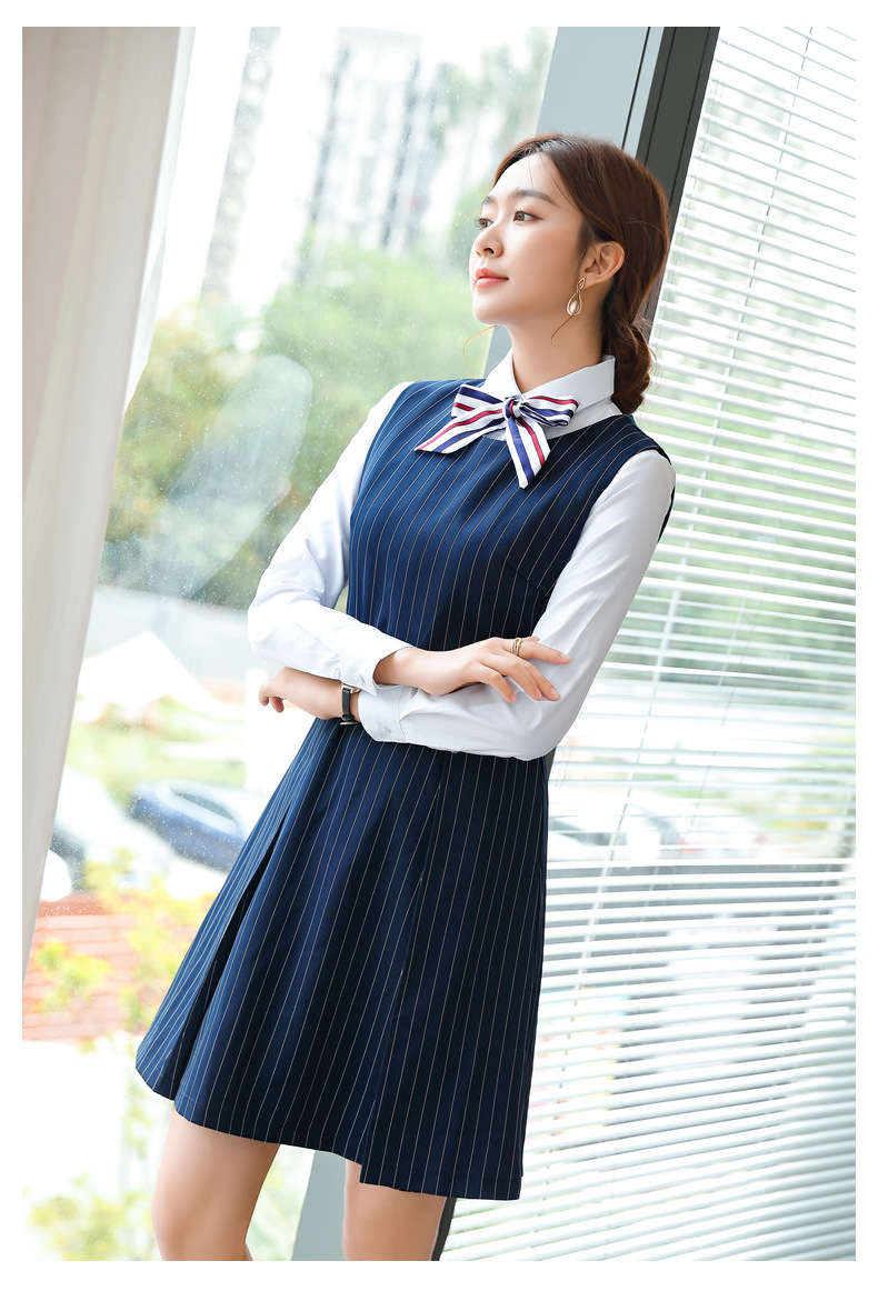 现货2021夏幼师大学生空姐校服空姐工作服学院风两件职业连衣裙