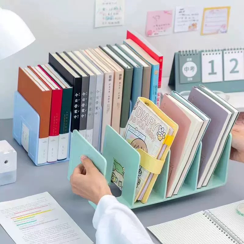 加厚高透书立架ins高颜值书档分隔架学生桌面课本收纳盒书架