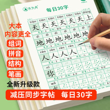 小学生每日30字字帖练习本语文课本同步字帖小孩练字帖小知日鸣贸