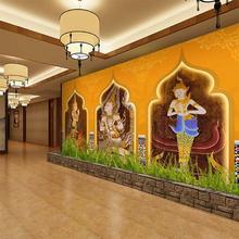 3d泰式民族风复古墙布酒店民宿背景墙壁纸摩洛哥客厅拍照餐厅壁画