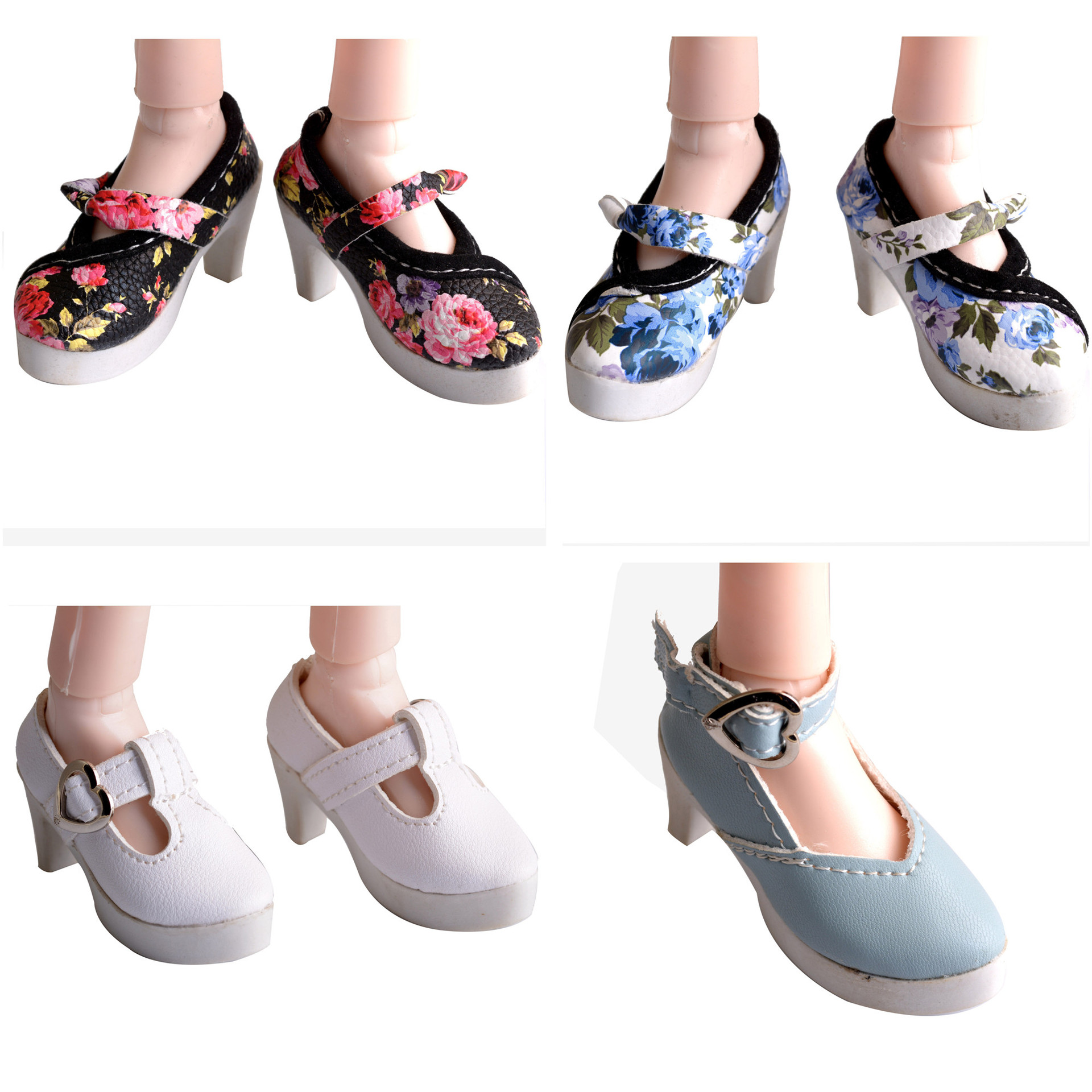 60厘米夜萝莉仙子叶罗丽娃娃的鞋子孔雀冰公主中跟高跟鞋小皮鞋