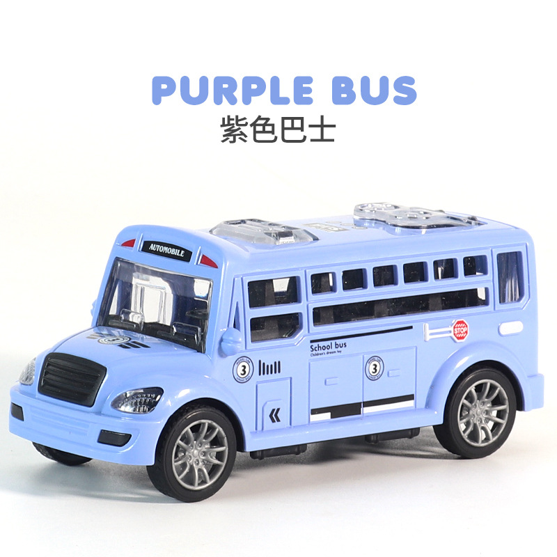 Tiktok Red Children Toy Baby Boy Educational Simulation Toy Cars Inertia School Bus Toy Stall Wholesale