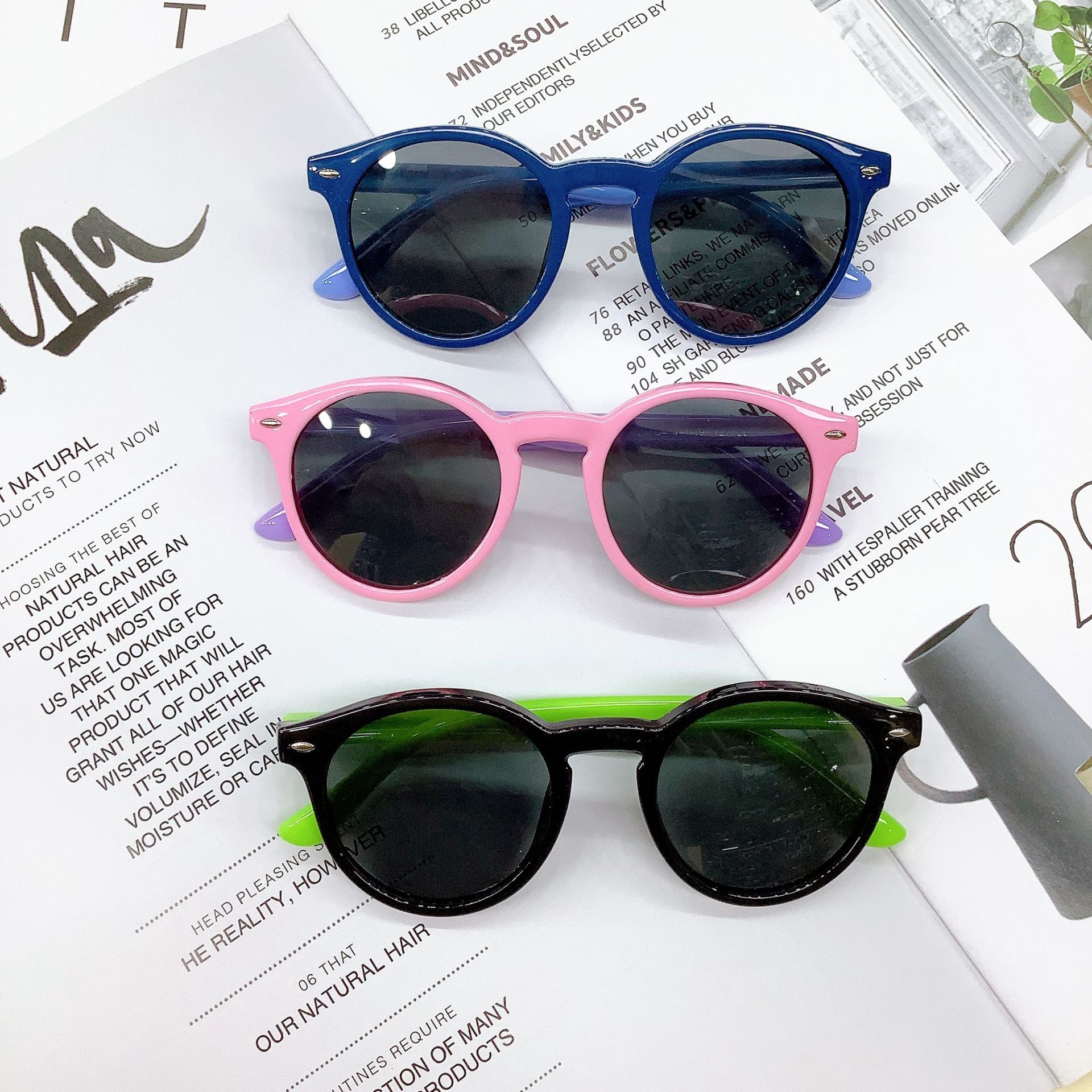 Beige Chic Nail Silicone Polarized Kids Sunglasses Fashion Travel UV Protection Baby Eye Protection Sunglasses Tide