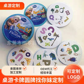 跨境定制款Spot it 找你妹卡牌桌游家庭聚会儿童桌游游戏牌