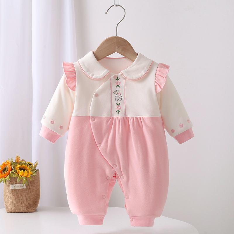 Spring Baby Jumpsuit Newborn Boneless Romper Baby 80G Thin Cotton Cartoon Butterfly Clothing Class a Warm Romper Baby Clothes