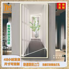 侘寂清新奶油风装饰画走廊楼梯壁画过道挂画绿植玄关画智能灯画