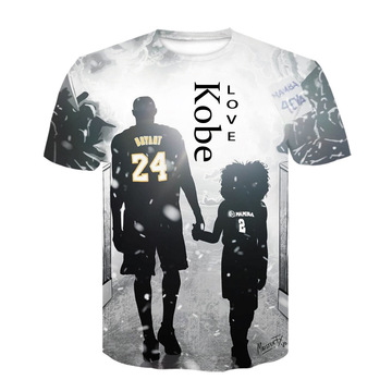 美国篮球 球星黑曼巴 科比·布莱恩特 kobe短袖3d印花t恤休闲上衣