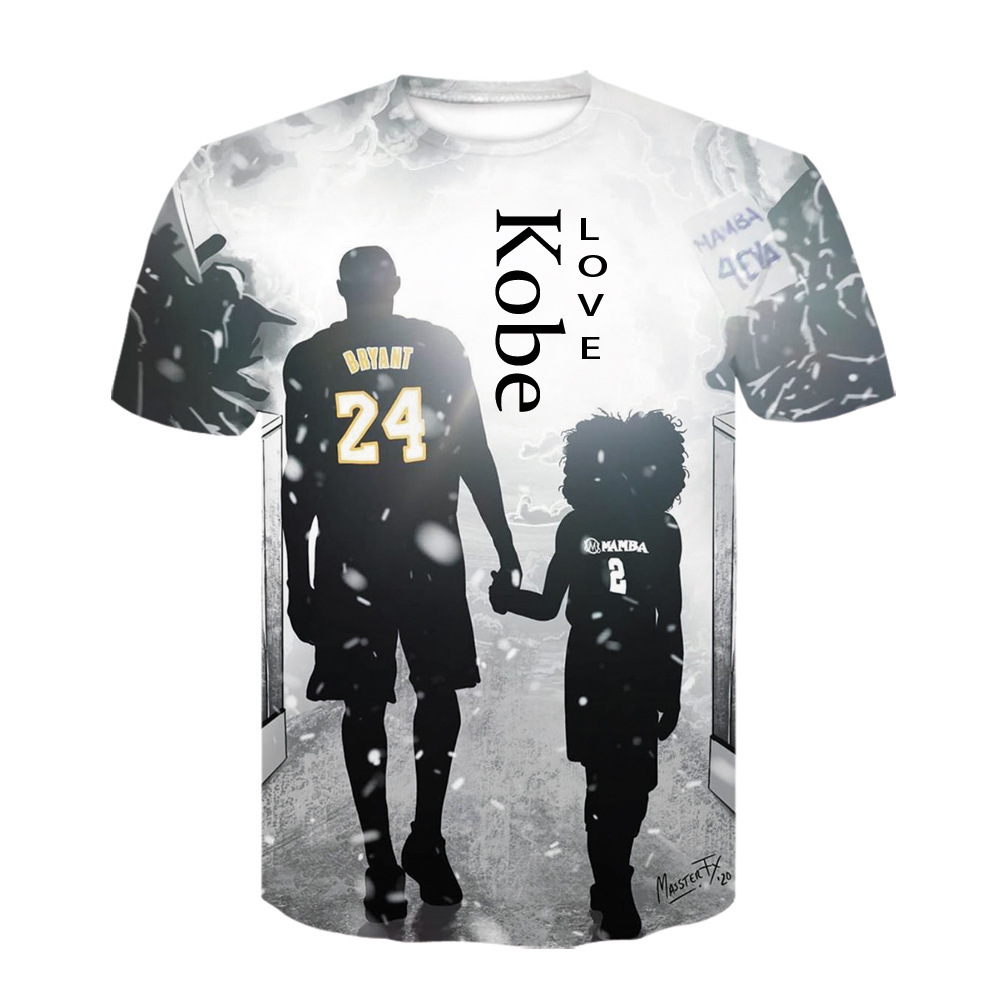 美国篮球 球星黑曼巴 科比·布莱恩特 kobe短袖3d印花t恤休闲上衣