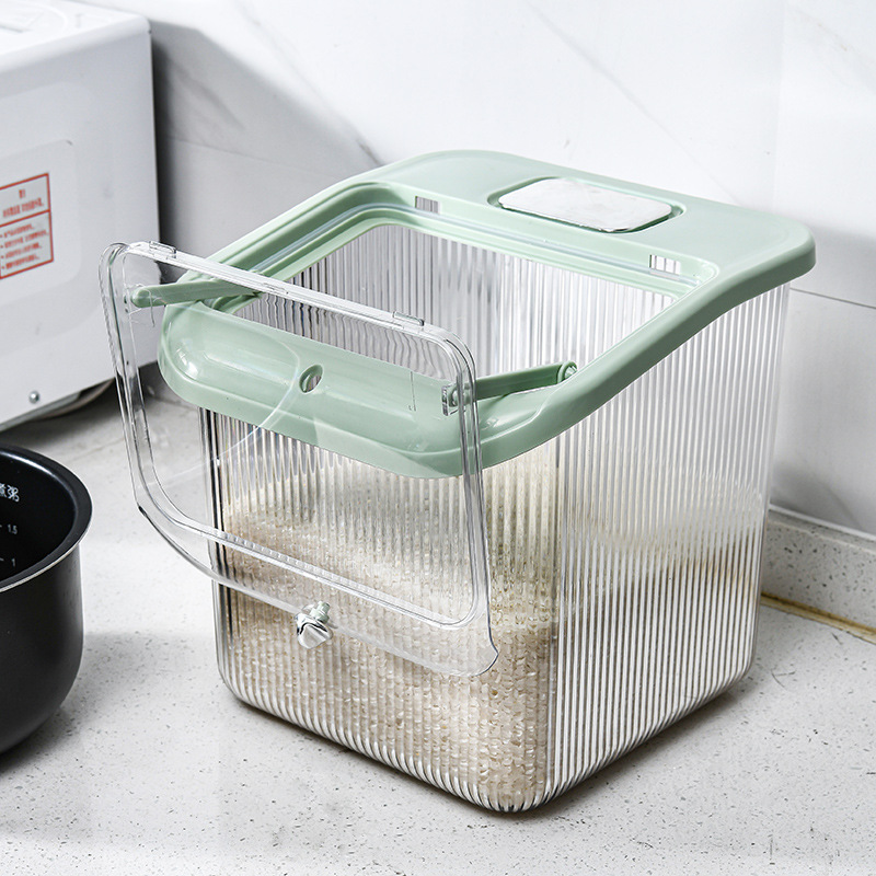 Light Luxury High Transparent Seal Rice Bucket Household Kitchen Pest-Proof Moisture-Proof Rice Storage Box M Pot 0714
